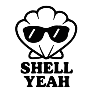 Shell Yeah Shell with Sunglasses Vinyl Decal