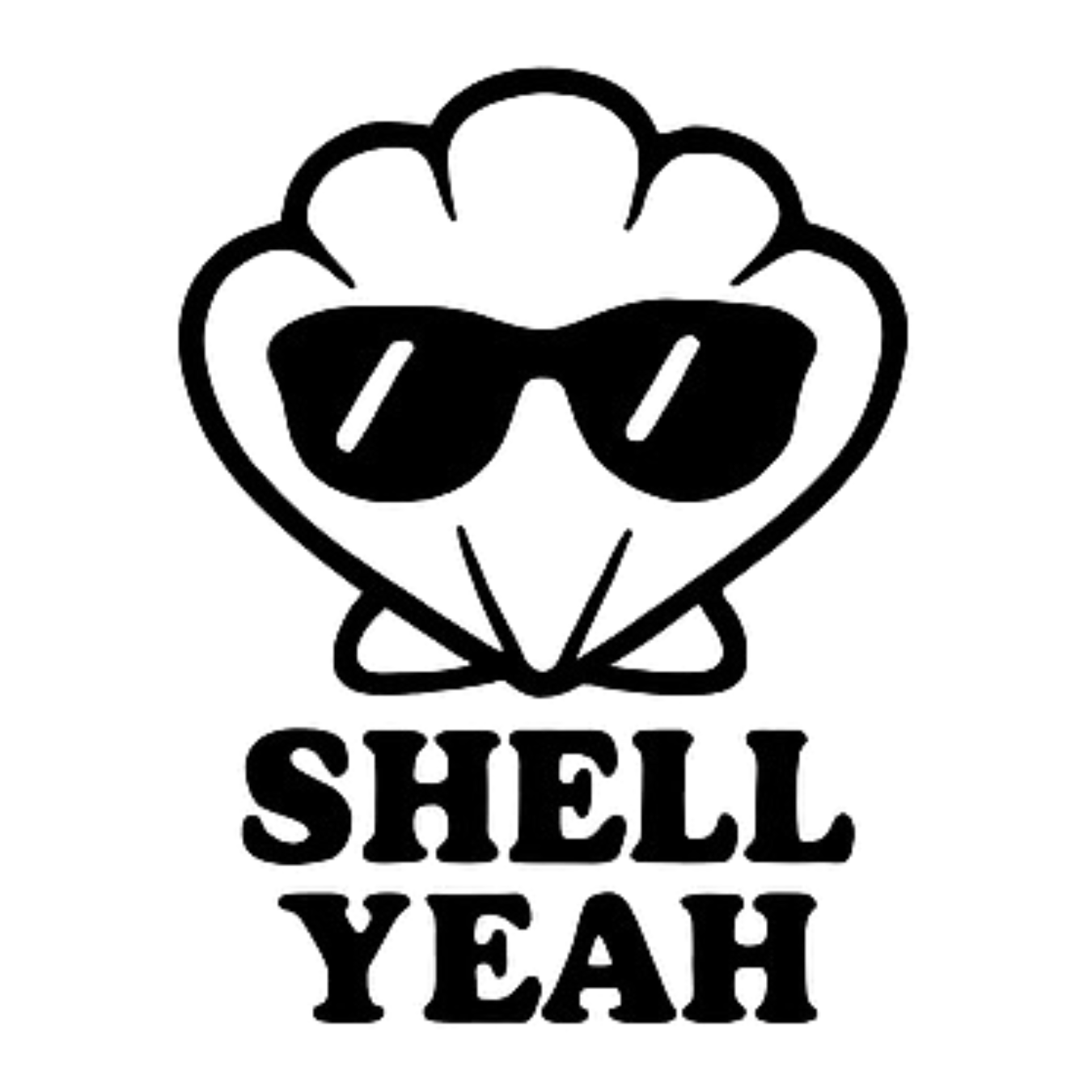 Shell Yeah Shell with Sunglasses Vinyl Decal