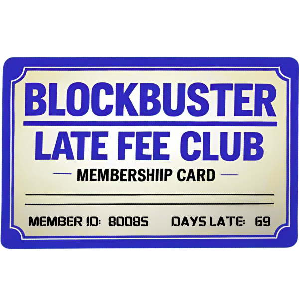 Blockbuster Late Fee Club Sticker