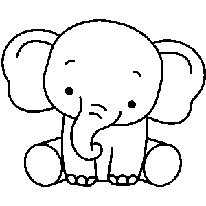 Baby Elephant Vinyl Decal