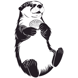 Sea Otter with Shell Vinyl Decal